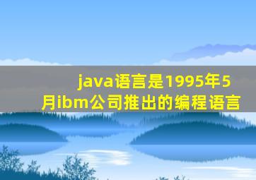 java语言是1995年5月ibm公司推出的编程语言