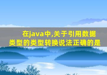 在java中,关于引用数据类型的类型转换说法正确的是