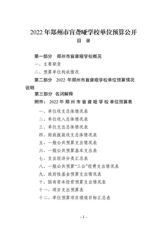 2022年郑州市郑州市盲聋哑学校预算公开_页面_01