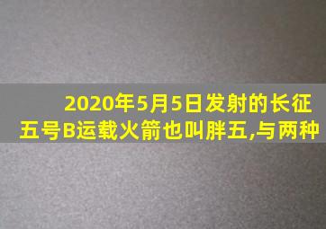 2020年5月5日发射的长征五号B运载火箭也叫胖五,与两种