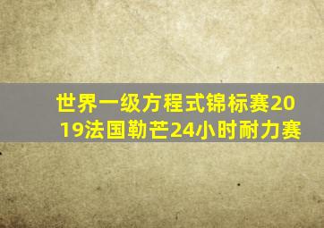世界一级方程式锦标赛2019法国勒芒24小时耐力赛