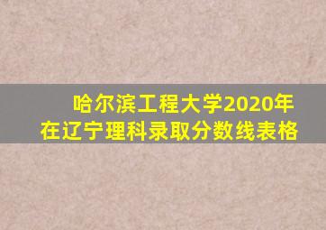 哈尔滨工程大学2020年在辽宁理科录取分数线表格