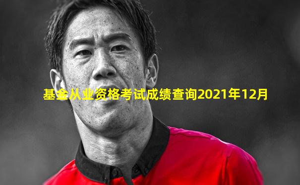 基金从业资格考试成绩查询2021年12月
