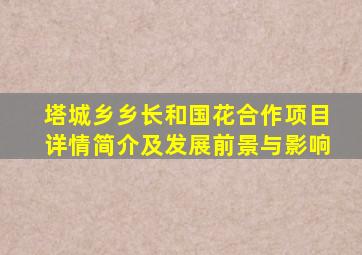 塔城乡乡长和国花合作项目详情简介及发展前景与影响